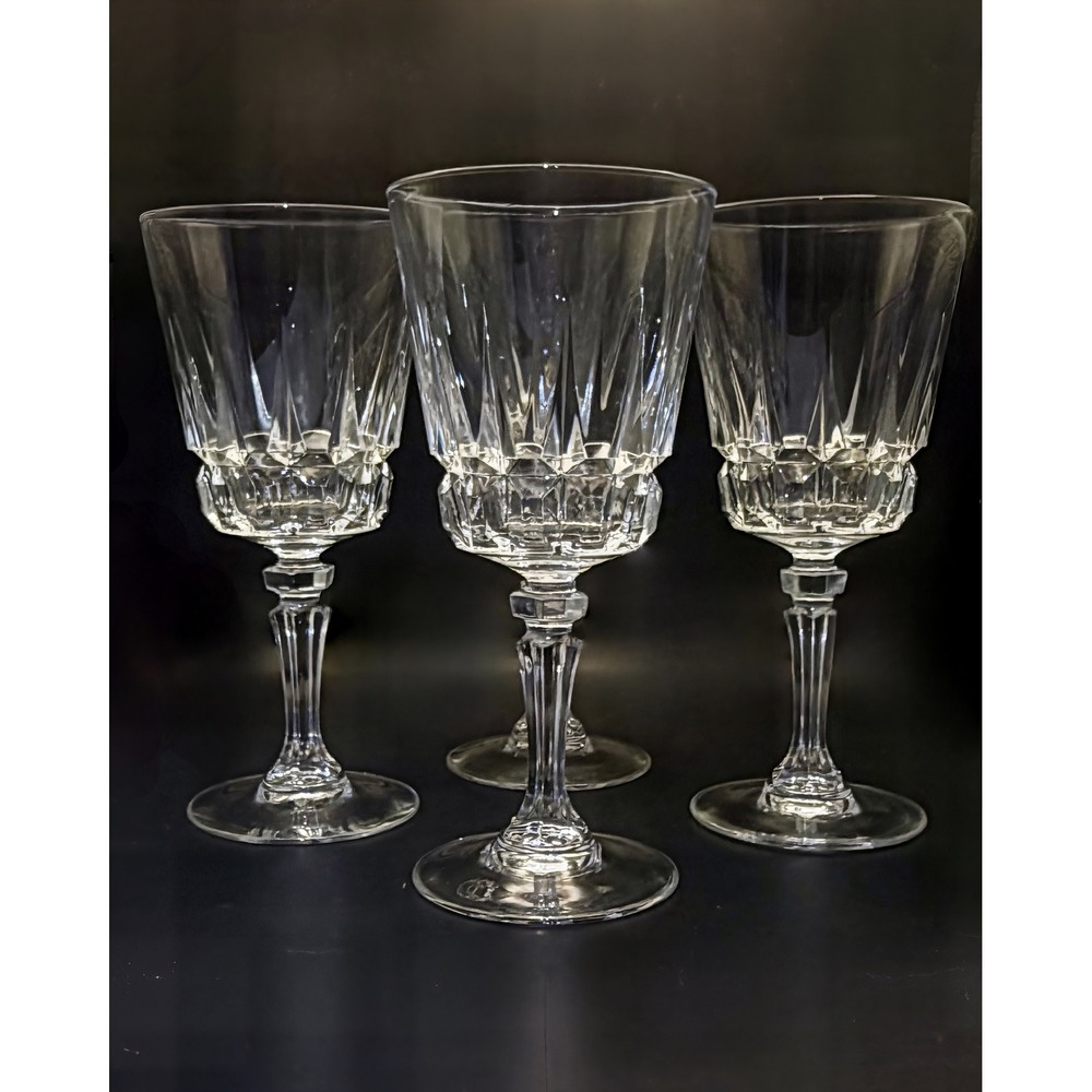 Cristal‎ d'Arques Chantelle Water Goblets Cut Lead Crystal Set of 3 - 7.5"